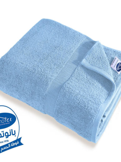 light blue bath towel